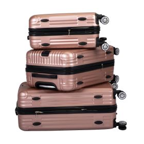 in-1 Expandable Luggage Set, Hardshell Suitcase with TSA Lock, Spinner Carry on 20" 24" 28", Rose Gold