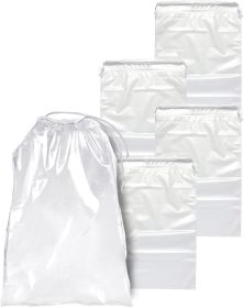 Shoe Bags for Travel 10x14. Pack of 100 Travel Shoe Bags for Packing 10 x 14. Clear Drawstring Backpack 2 mil Thickness. Plastic Shoe Bags for Storage