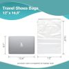 Pack of 100 Travel Shoe Bags 12 x 16.5 Clear Plastic Drawstring Bags 12 x 16 1/2 Thickness 2 mil Double Polyester Drawstrings Travel Bags Shoes Storag