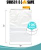 Shoe Bags for Travel 10x14. Pack of 100 Travel Shoe Bags for Packing 10 x 14. Clear Drawstring Backpack 2 mil Thickness. Plastic Shoe Bags for Storage