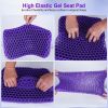 Gel Seat Cushion Non-Slip Breathable Honeycomb Sitting Cushion Pressure Relief Back Tailbone Pain Cushion Pad with Removable Cover for Car Office Chai