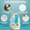 Clear Plastic Drawstring Bags 10" x 14"; Pack of 50 Clear Bags for Gifts 2 Mil Polyethylene Drawstring Gift Bags; Water-Resistant Plastic Shoe Bags 10