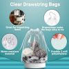 Clear Plastic Drawstring Bags 9" x 12"; Pack of 50 Clear Bags for Gifts 2 Mil Polyethylene Drawstring Gift Bags; Water-Resistant Plastic Shoe Bags 9x1