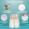 Shoe Bags for Travel 10x14. Pack of 100 Travel Shoe Bags for Packing 10 x 14. Clear Drawstring Backpack 2 mil Thickness. Plastic Shoe Bags for Storage