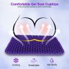 Gel Seat Cushion Non-Slip Breathable Honeycomb Sitting Cushion Pressure Relief Back Tailbone Pain Cushion Pad with Removable Cover for Car Office Chai