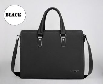 Men's Handbag Business Briefcase Shoulder Messenger Official Briefcase (Color: Black)