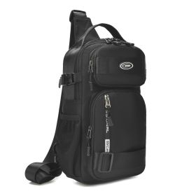 Men's Multi Functional Chest Bag Nylon Lightweight (Color: Black)