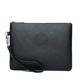 Casual Men's Clutch Bag Pu Soft Leather Men's (Option: Black lychee pattern)