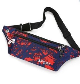 Fashionable Camouflage Print Waterproof Sports Fanny Pack (Option: Twist Red)