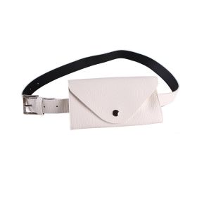 Litchi Pattern Mobile Phone Waist Bag Belt Type (Color: White)