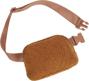 Plus Velvet Fanny Pack Sports Chest Crossbody Bag Outdoor Men's And Women's (Option: Light Brown)