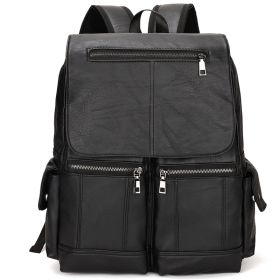 Men's Computer Bag Vintage Canvas Backpack (Option: Black-14 Inches)