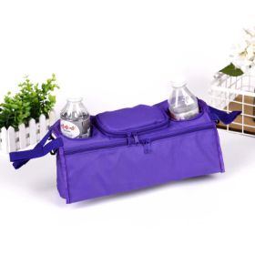 New Baby Stroller Hanging Bag Insulation Storage Bag (Color: Purple)