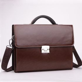 Men's Business Briefcase With Portable Code (Option: Brown-38X10X18cm)