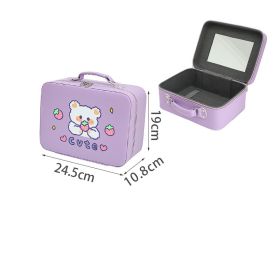 Cute Large-capacity Cosmetic Bag, Extra-large Portable High-end Storage Box (Option: Purple-19X24.5cm)