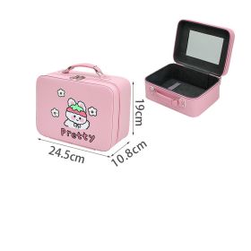 Cute Large-capacity Cosmetic Bag, Extra-large Portable High-end Storage Box (Option: Pink-19X24.5cm)