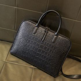 Workplace Commuter Business One-Shoulder Handbag Computer Bag (Option: Black crocodile pattern)