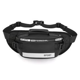 Reflective Waist Bags Men Crossbody Bag Pack For Travel Walking Running Hiking Cycling (Color: Black)