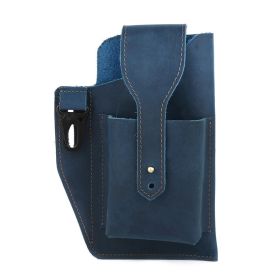 Mens Fashion Vintage Solid Color Waist Bag (Option: 6543 Blue)