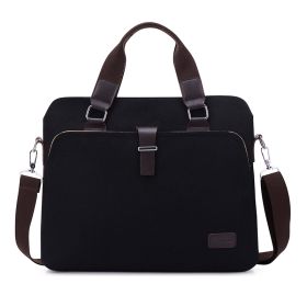 Tote Bag Men's Simple Briefcase Fashion Canvas (Color: Black)