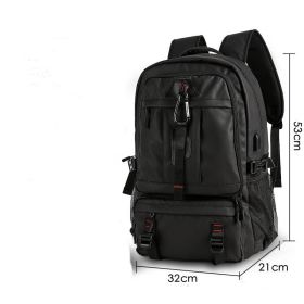 Oxford Cloth Large Capacity Travel Backpack (Option: Black-Medium)