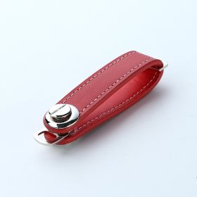 Leather Keychain Creative Leather Keychain Artifact Small Pendant Car Storage Keychain (Color: Red)