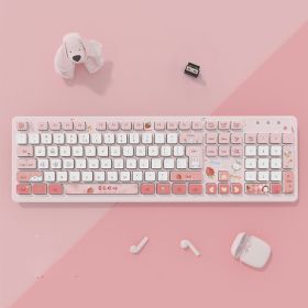 Plastic Wireless Keyboard For Computer (Option: Pink-wired-USB)