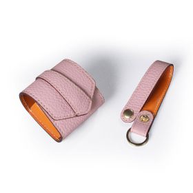 Compatible with Apple, Compatible with Apple , Bluetooth Second Generation Leather Anti-lost Rope Earphone Bag (Color: Pink)