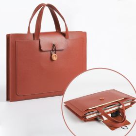 Suitable For Apple Notebook Laptop Bag Liner (Option: Red brown 4layers-14inches)