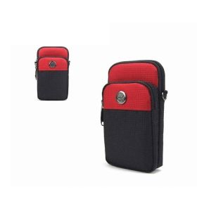 Men's Waist Bag Vertical Small Satchel Carry (Color: Red)