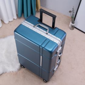 Universal Silent Wheel Password Box Large Capacity High School Student Suitcase (Option: Blue-20 in)