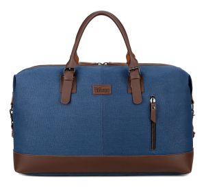 Canvas Travel Bag Men's Gym Bag Outdoor Luggage Bag (Option: Blue-53x35x25)