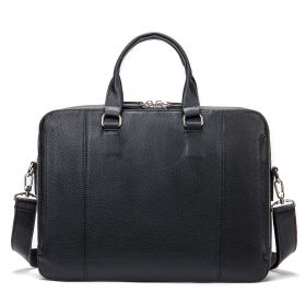 Men's Official Leather Business Handbag (Color: Black)