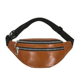 Fashionable Large Capacity Waist Bag Sports Multifunctional Chest Bag (Color: Brown)