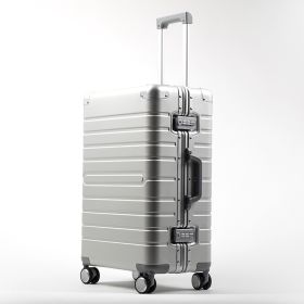 All Aluminum Magnesium Alloy Trolley Case Universal Wheel Metal Box (Option: Silver-24inch)