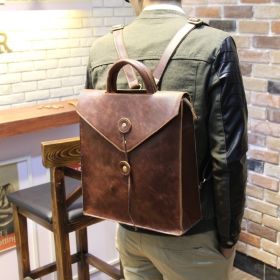 New Style Leather Fashion Men's Shoulder Business Casual Bag (Color: Coffee)