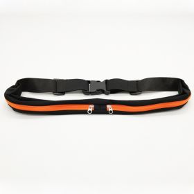 Sports Waist Bag With Double Pocket Slim Zip Running Phone Belt Bags (Option: Orange-3.2WidthWaterproofZipper)