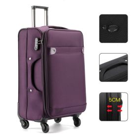 Business Luggage Oxford Bra Bar Large Capacity Password (Option: Purple is lucky-30inch)