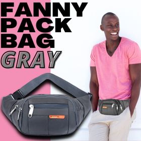 Men Women Fanny Pack Belt Waist Bag Cross Body Sling Shoulder Travel Sport Pouch (Option: Gray-Belt Bag)