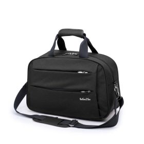 Men's Travel Bag Portable Sports Fitness Folding Waterproof (Option: Black-S)