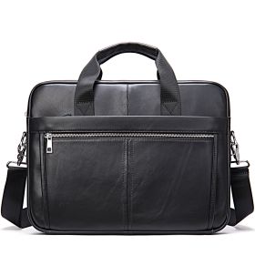 Men's Portable Briefcase Simple Diagonal Shoulder (Color: Black)