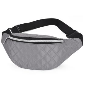 Large-capacity Mobile Phone Belt Bag Nylon Diagonal Men And Women (Color: Grey)