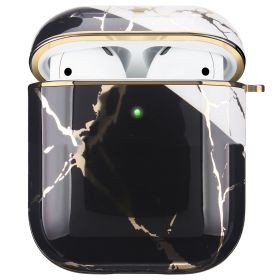 Compatible with Apple, Electroplating Gold Hard Shell White Marble Earphone Cover Is Suitable (Option: 5style-AIRPODS1 generation2 generati)