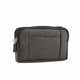 Business Solid Color Universal Horizontal Denim Waist Bag (Option: Black-5.2inch)