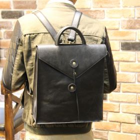 New Style Leather Fashion Men's Shoulder Business Casual Bag (Color: Black)