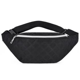 Large-capacity Mobile Phone Belt Bag Nylon Diagonal Men And Women (Color: Black)