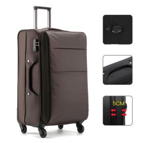 Business Luggage Oxford Bra Bar Large Capacity Password (Option: Coffee color waterproof-18inch)