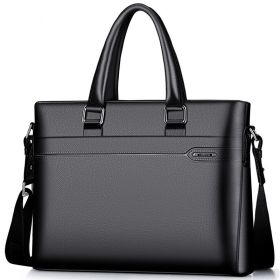 Horizontal Briefcases The First Layer Of Cowhide Business Leather (Option: 810J009L1A black)