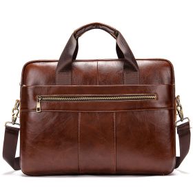 Leather Retro Casual Briefcase Light Business (Option: Coffee 39X7X28cm)