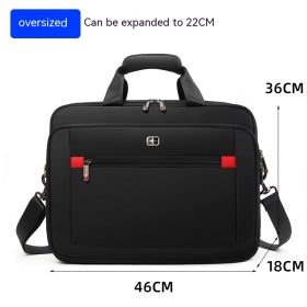 One-shoulder Business Messenger Bag Portable (Option: Black Oversized)